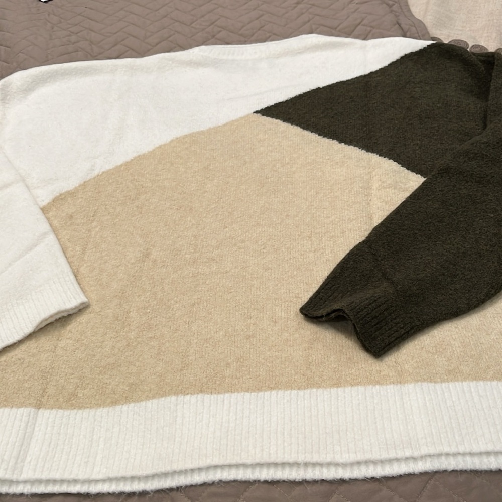 J. Crew Colorblock Mockneck Sweater in extra-soft yarn/NWT/XXL - Picture 8 of 11